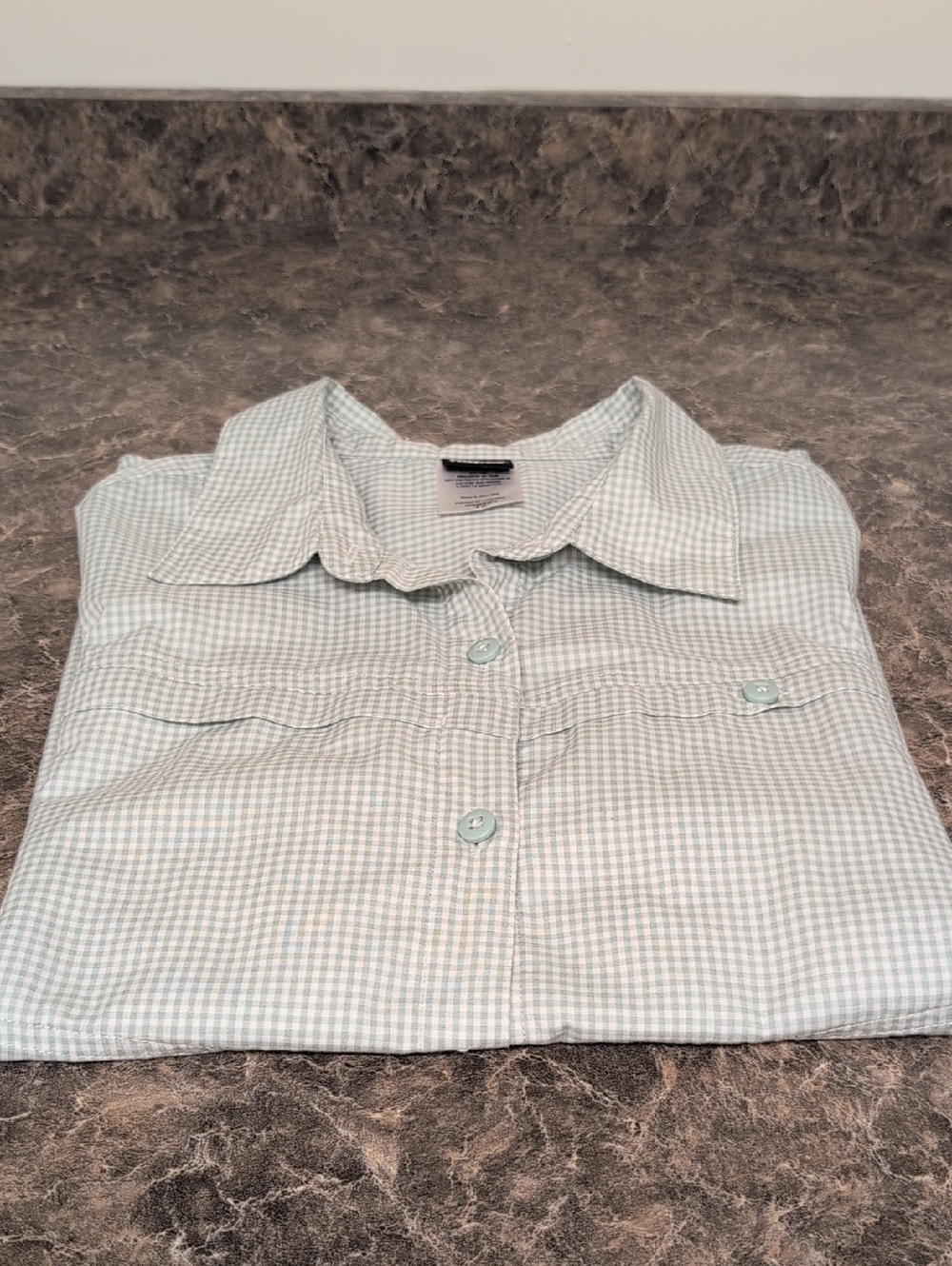 Patagonia Green Checkered Short Sleeve Shirt Organic Cotton Blend - Picture 5 of 8
